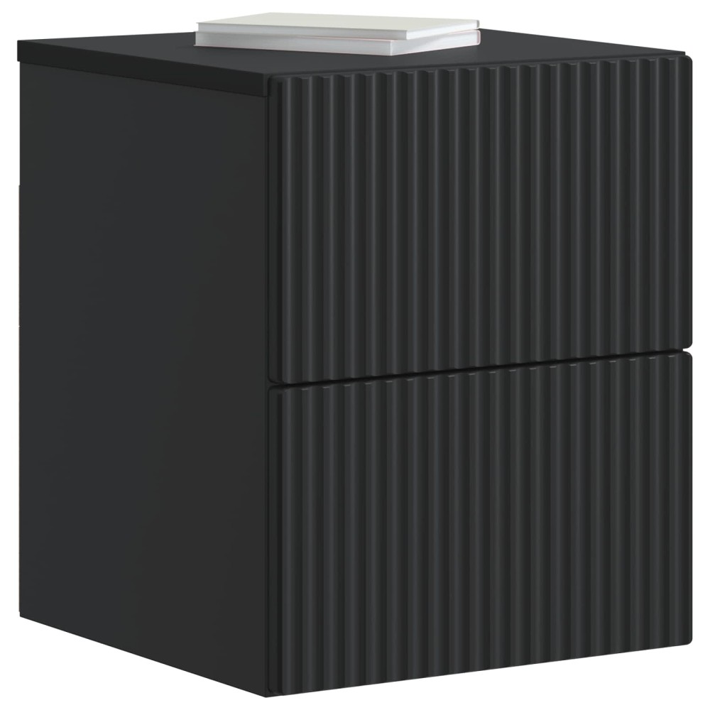 vidaXL Τοίχου Κρεμαστό Κομοδίνο 2 pcs Μαύρο 33 x 34,5 x 40 εκ