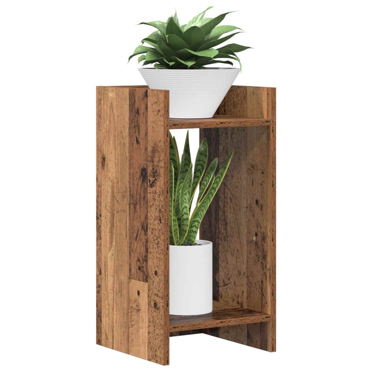 vidaXL Βάση φυτών 2 τμχ. Παλιό ξύλο 30 x 30 x 60 cm