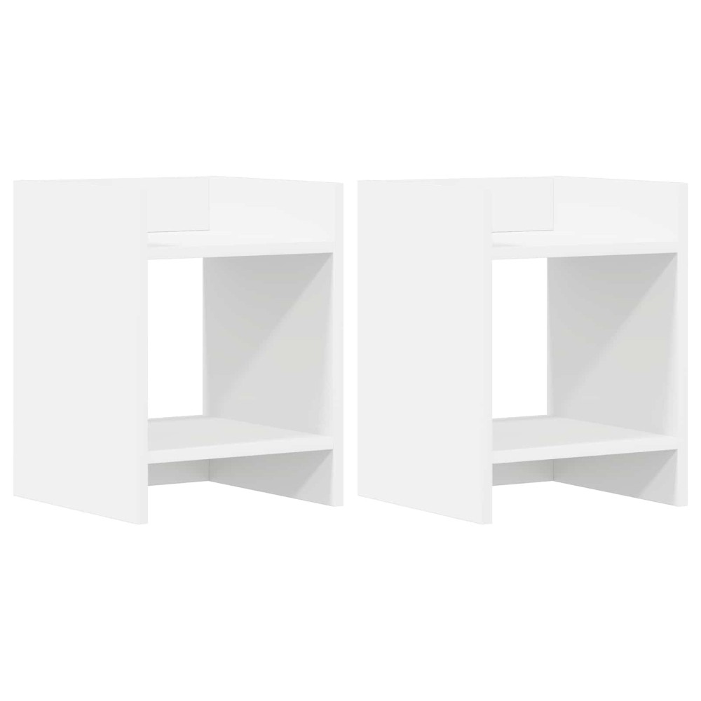 vidaXL Βάση φυτών 2 τμχ. Λευκός 30 x 30 x 40 cm