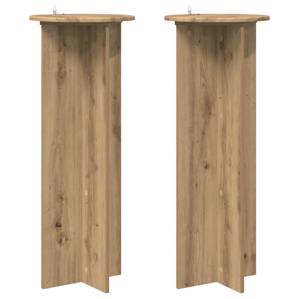 vidaXL Βάση φυτών 2 τμχ. Artisan Δρυς Ø40 x 100 εκ. Επεξεργασμένο Ξύλο