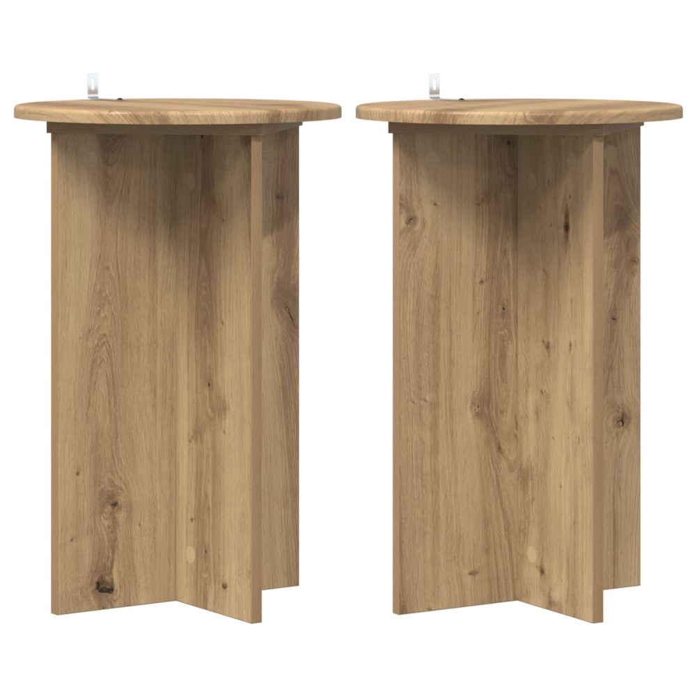 vidaXL Βάση φυτών 2 τμχ. Artisan Δρυς Ø40 x 60 εκ. Επεξεργασμένο Ξύλο
