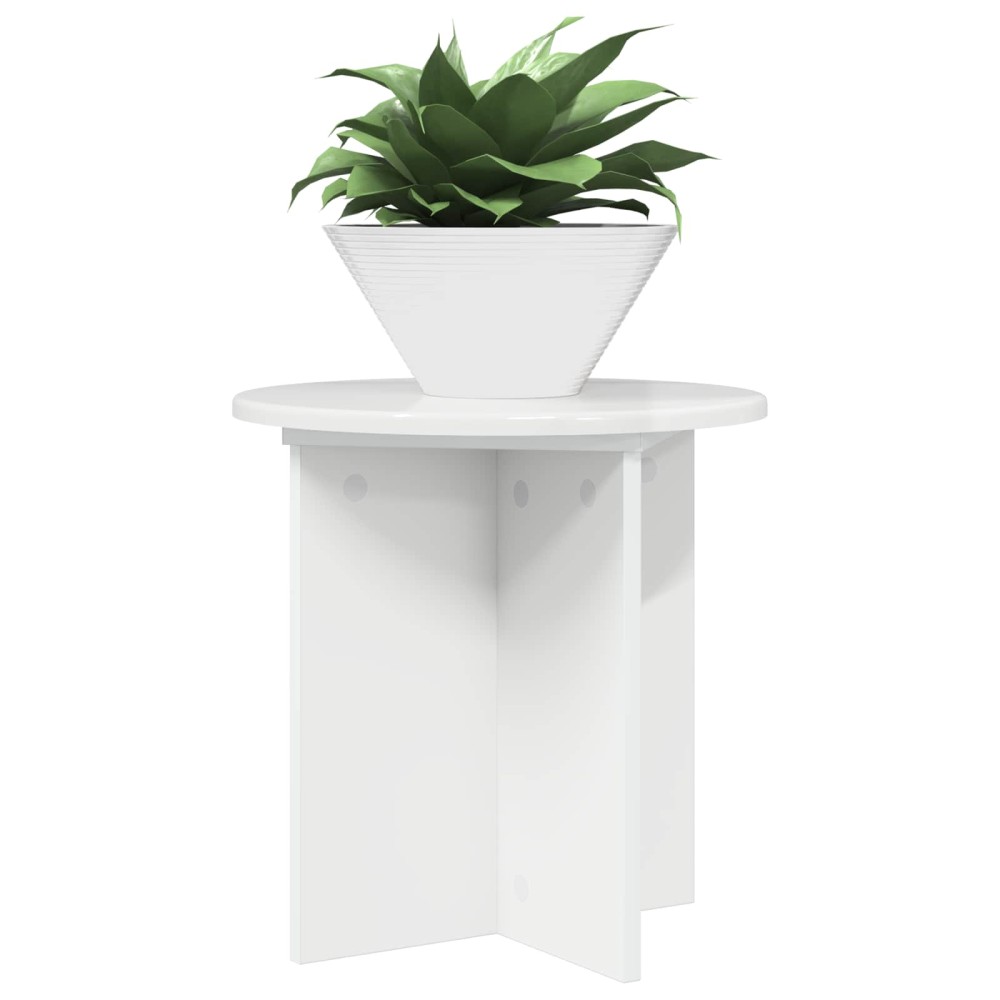 vidaXL Βάση φυτών 2 τμχ. Γυαλιστερό Λευκό 40 x 40 x 40 cm