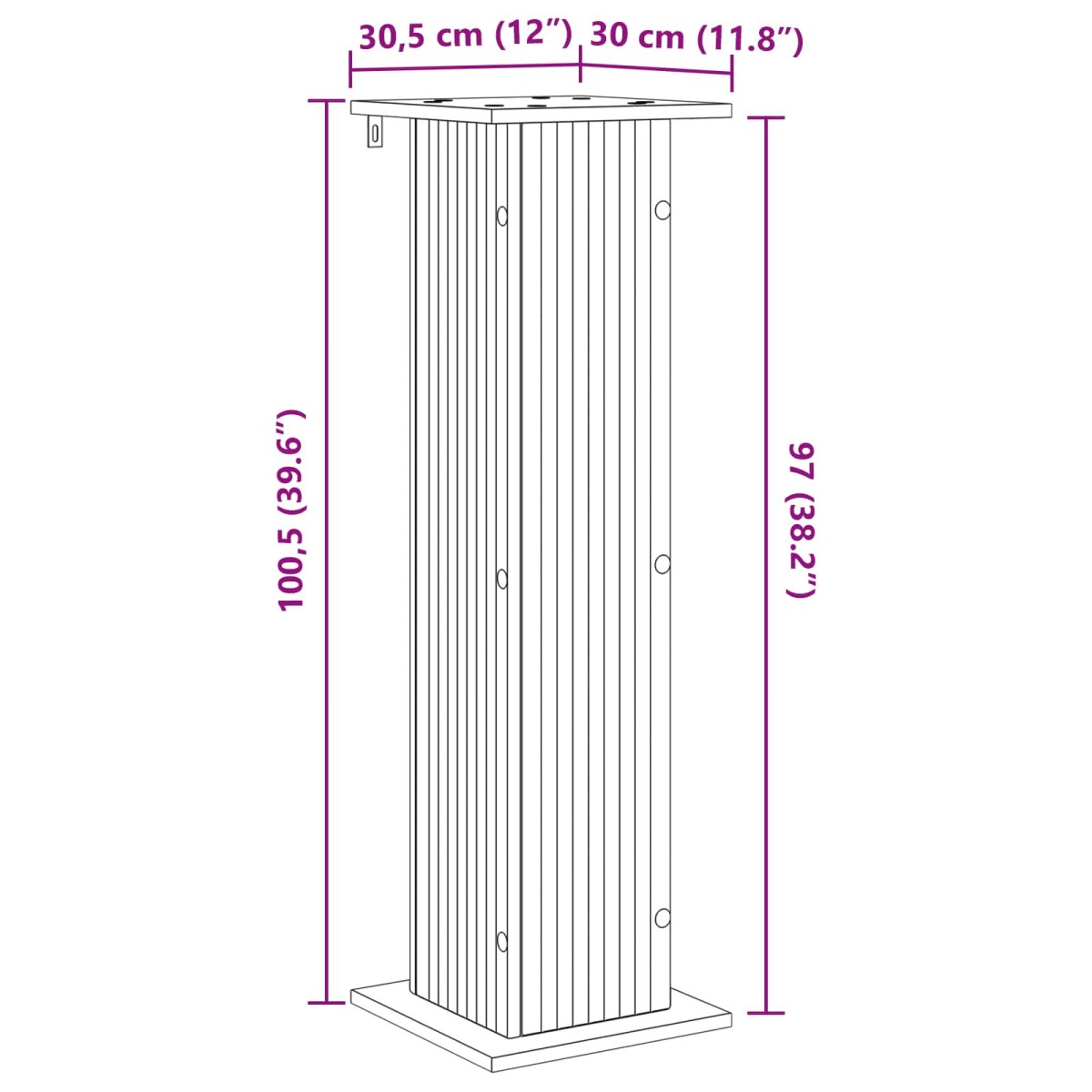 vidaXL Βάση φυτών Artisan Δρυς 30,5 x 30 x 100,5 εκ Επεξεργασμένο Ξύλο