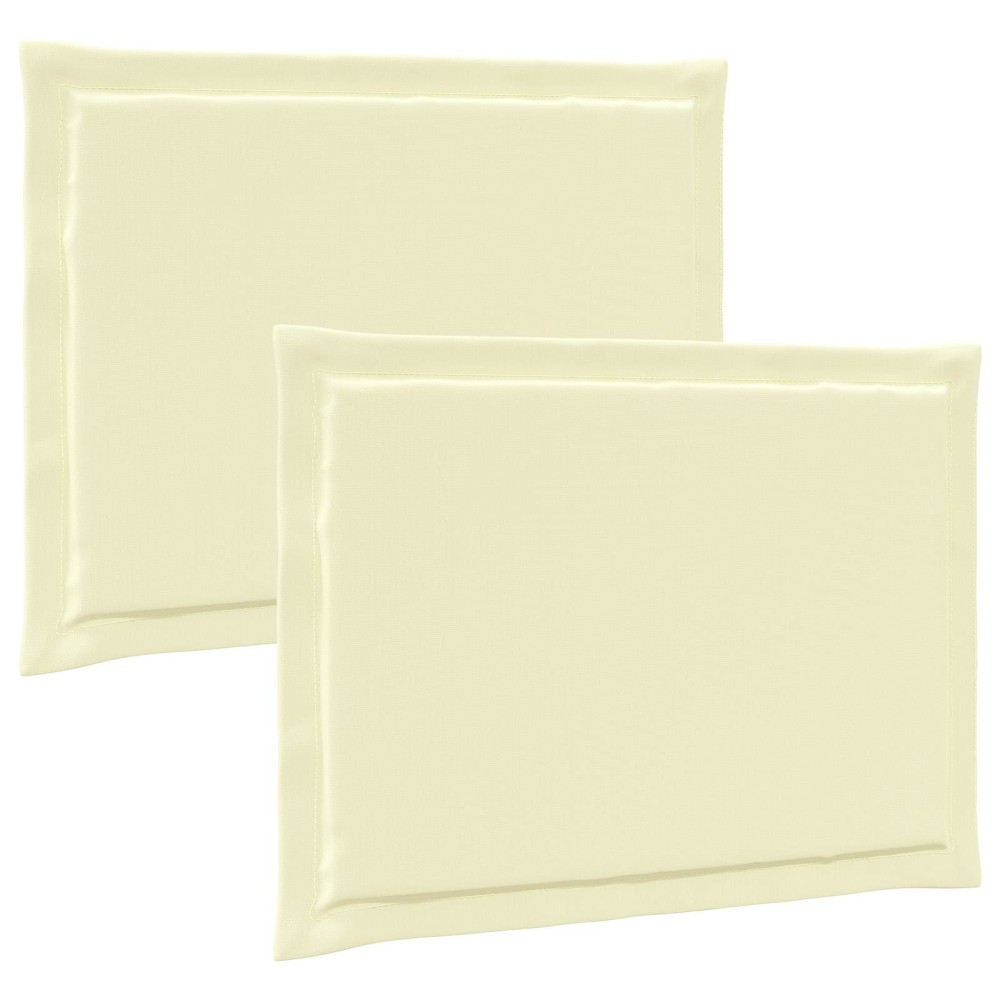 vidaXL Μαξιλάρια καθισμάτων 2 pcs Κρεμ 47 x 36 x 2 εκ. Πολυεστέρας