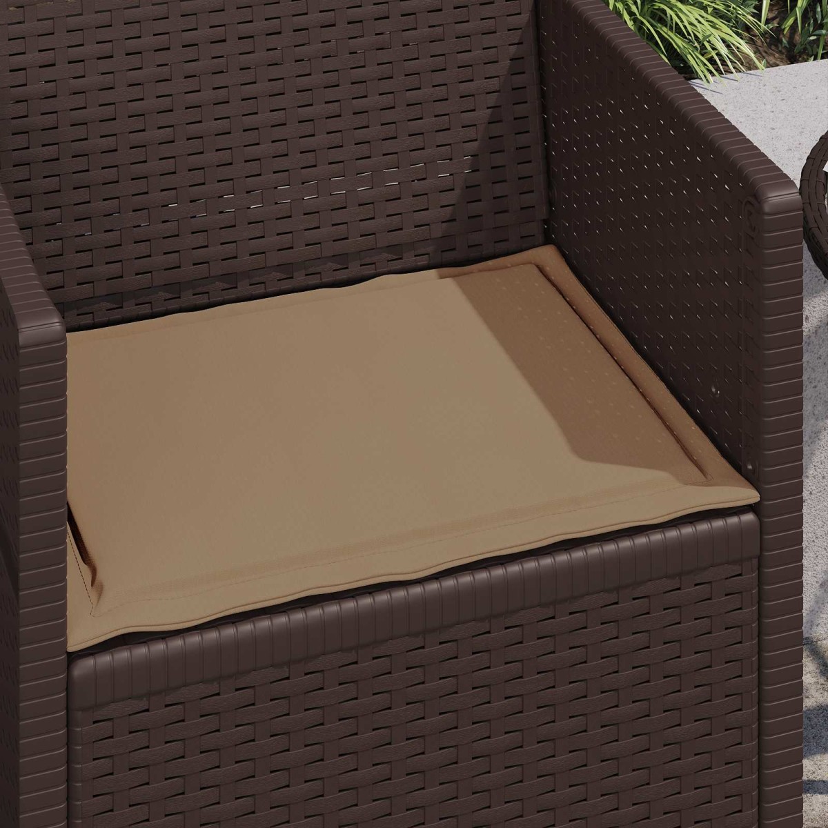vidaXL Μαξιλάρια καθισμάτων 2 pcs Πολυεστέρας Taupe 47 x 36 x 2 εκ.