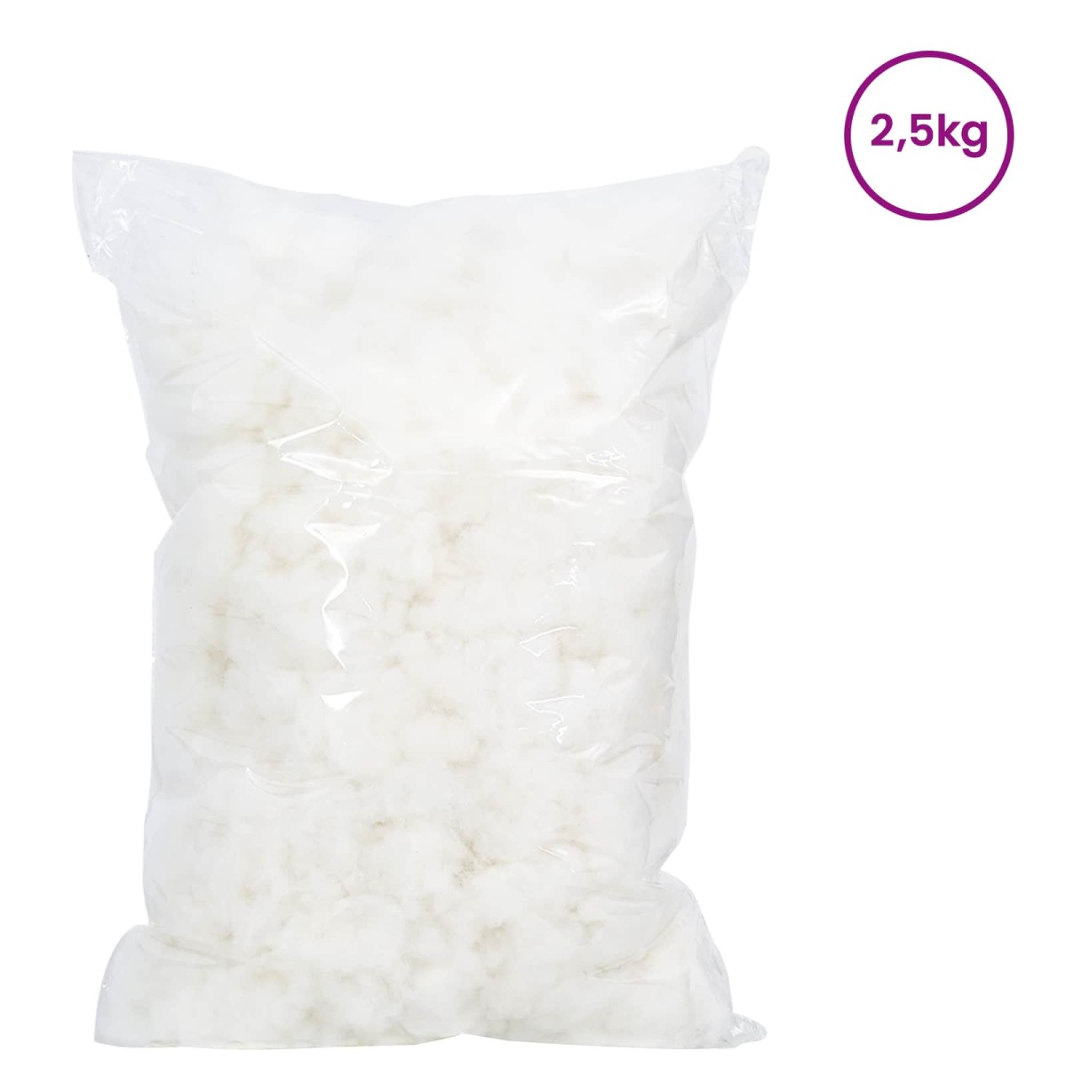 vidaXL Γέμιση Ίνας Λευκός 2,5 kg Πολυεστέρας
