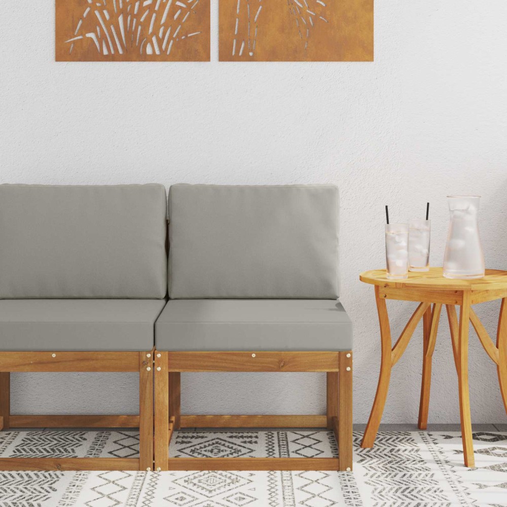 vidaXL Μεσαίος καναπές εξωτερικού χώρου Στερεό Ξύλο Ακακίας Φυσικό