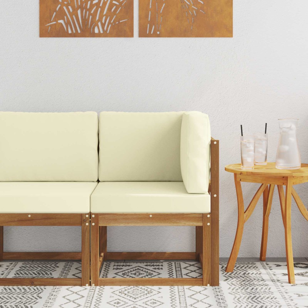 vidaXL Υπαίθριο Γωνιακό Καναπέ Στερεό Ξύλο Ακακίας Φυσικό