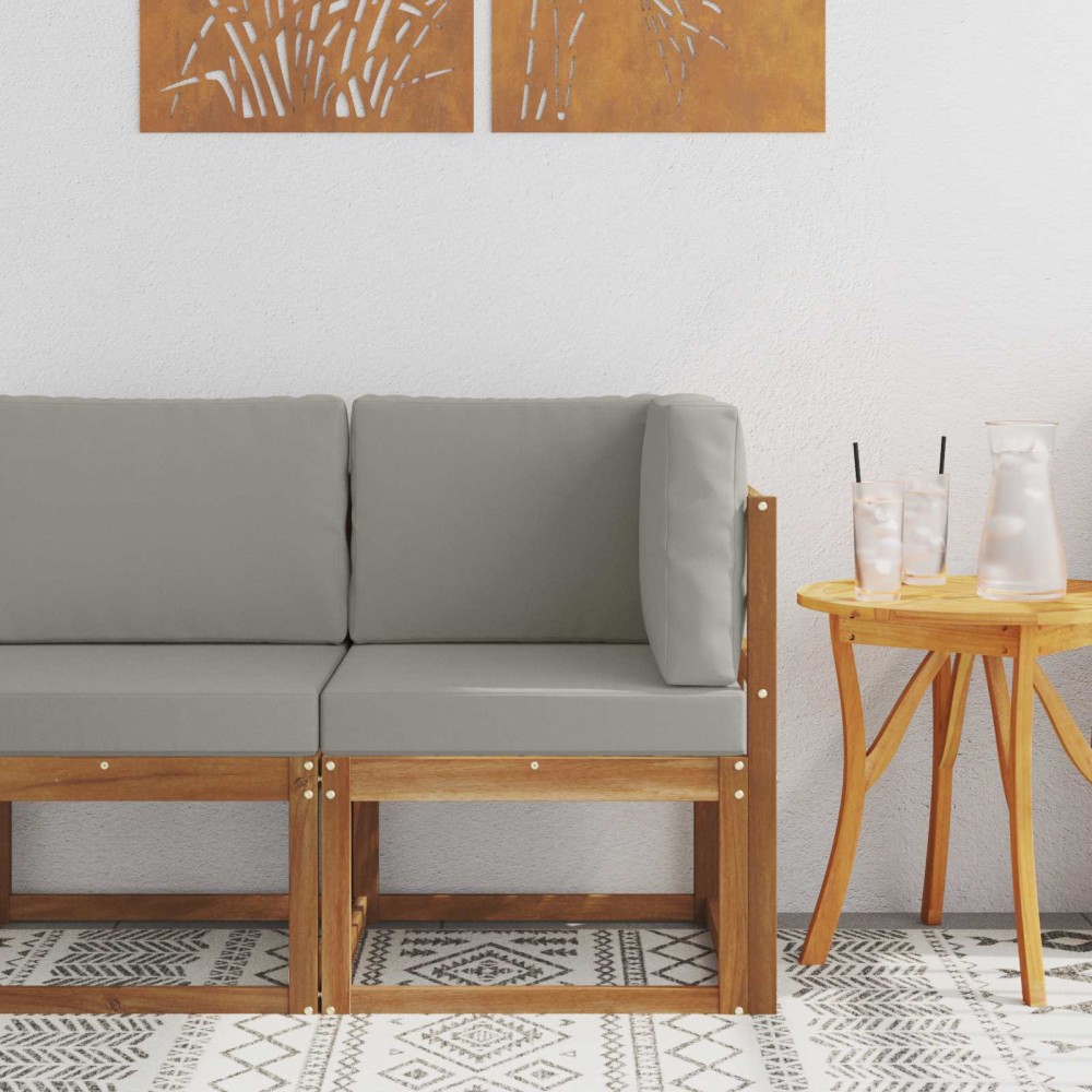 vidaXL Υπαίθριο Γωνιακό Καναπέ Στερεό Ξύλο Ακακίας Φυσικό