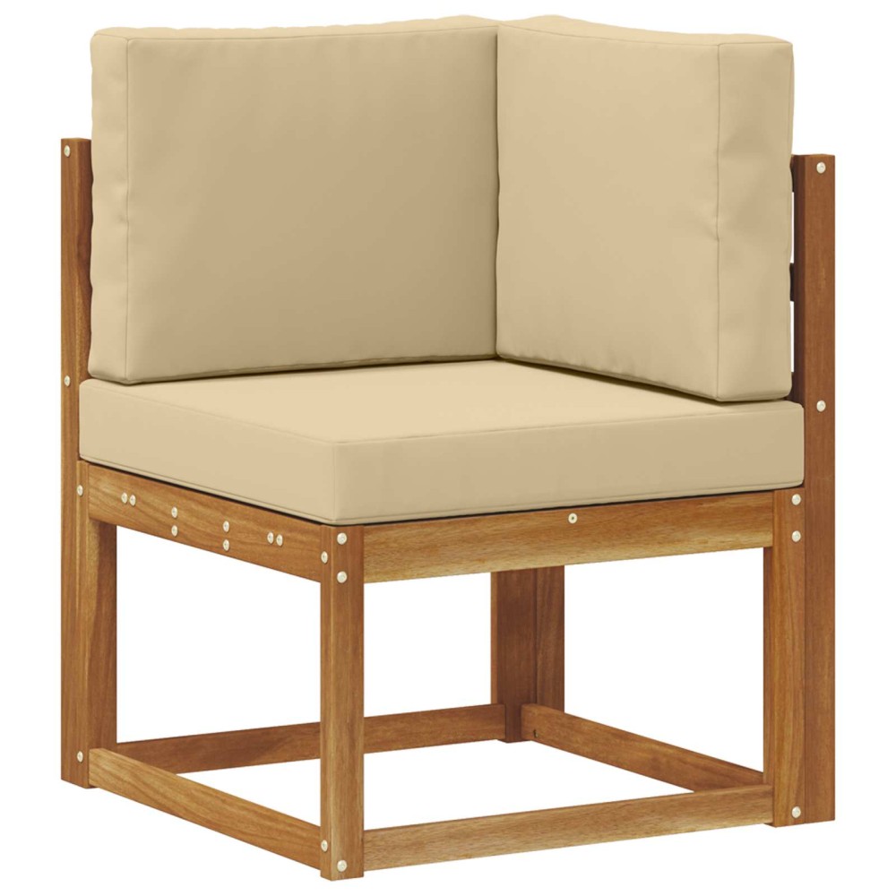 vidaXL Υπαίθριο Γωνιακό Καναπέ Στερεό Ξύλο Ακακίας Φυσικό