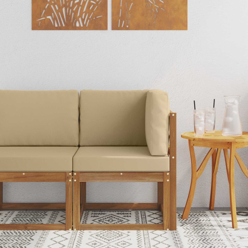 vidaXL Υπαίθριο Γωνιακό Καναπέ Στερεό Ξύλο Ακακίας Φυσικό