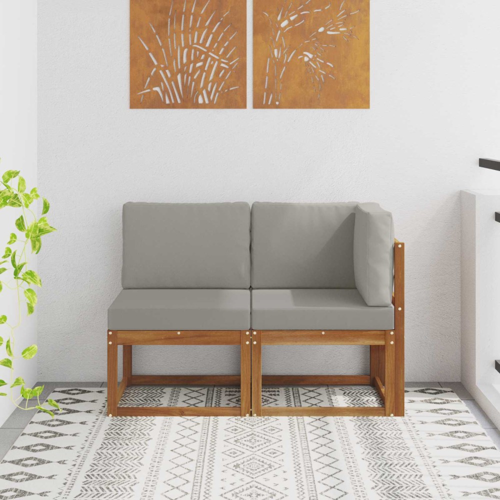 vidaXL Εξωτερικός Μεσαίος και Γωνιακός Καναπές με μαξιλάρι 2 Τεμάχιο