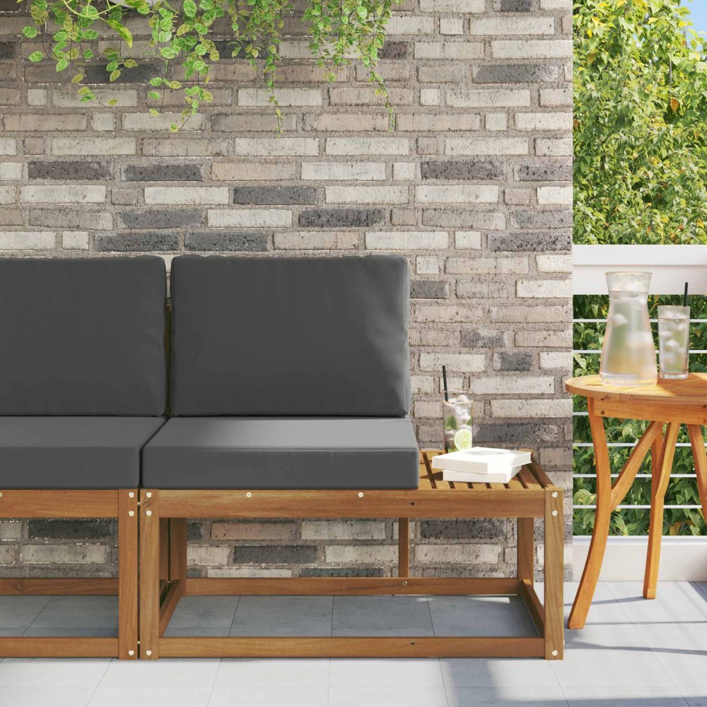 vidaXL Εξωτερικός τμηματικός καναπές με μαξιλάρι Φυσικό και Ανθρακί