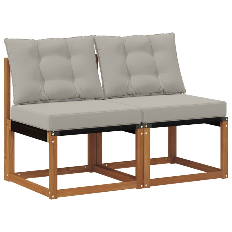 vidaXL 2 Τεμάχιο Εξωτερικός μεσαίος καναπές