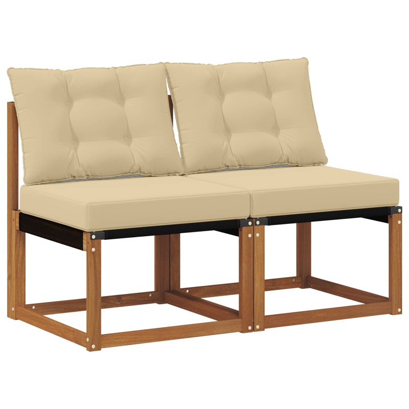 vidaXL 2 Τεμάχιο Εξωτερικός μεσαίος καναπές