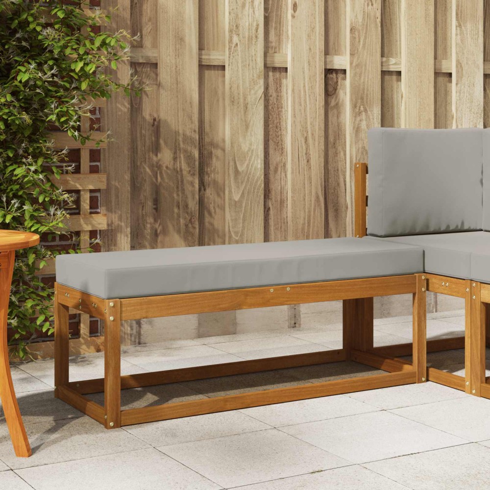 vidaXL Πάγκος Σκαμπό Φυσικό και Ανοιχτό Γκρι 115 x 43 x 37 εκ