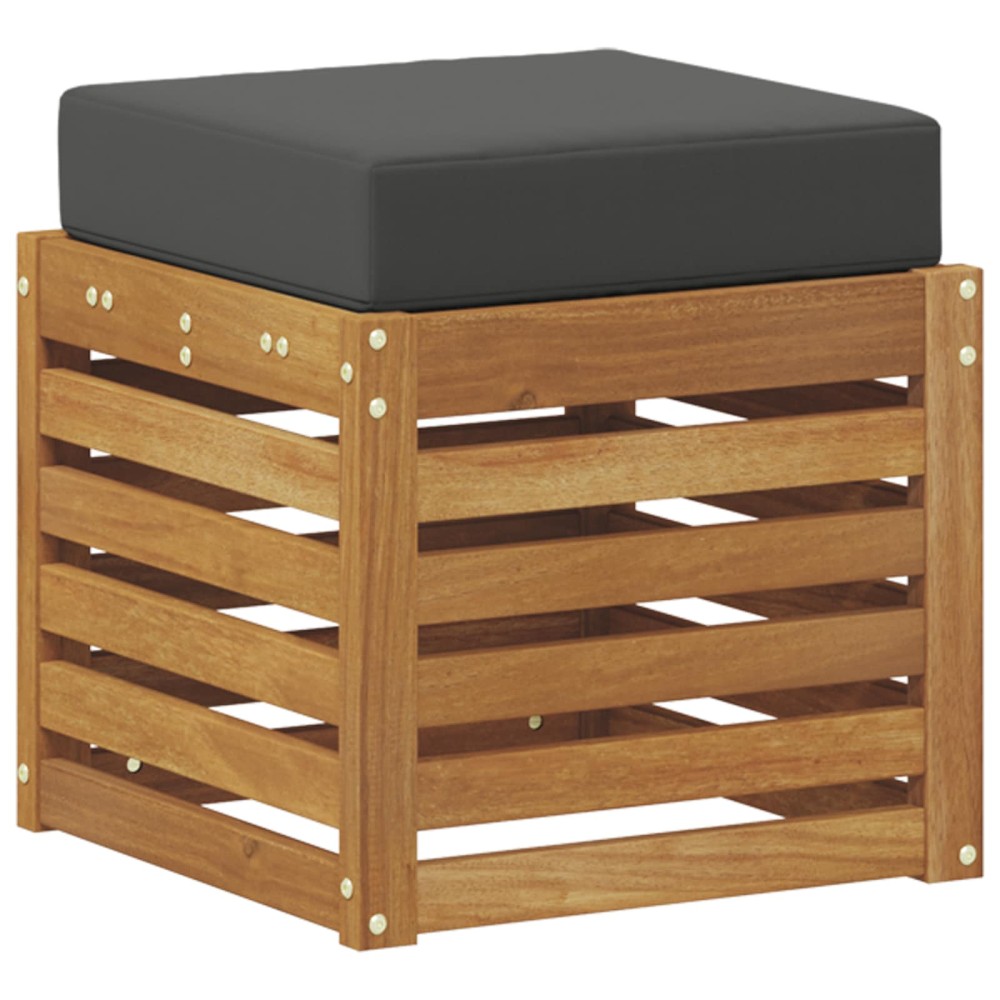 vidaXL Πάγκος 2 Τεμάχιο Φυσικό και Ανθρακί Στερεό Ξύλο Ακακίας