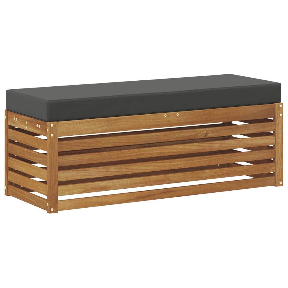 vidaXL Πάγκος Σκαμπό με μαξιλάρι Φυσικό και Ανθρακί 115 x 43 x 37 εκ