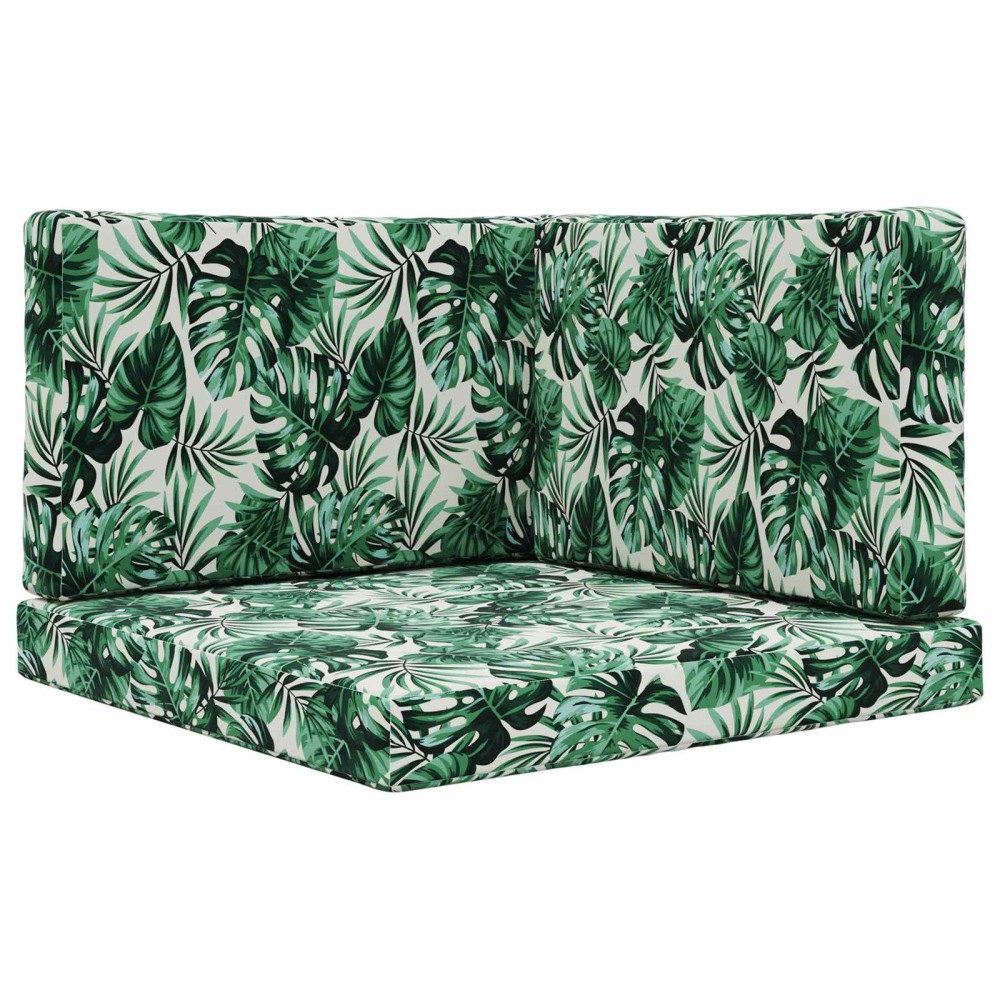 vidaXL Μαξιλάρι Καναπέ Εξωτερικού Χώρου 3 pcs Σχέδιο Φύλλου