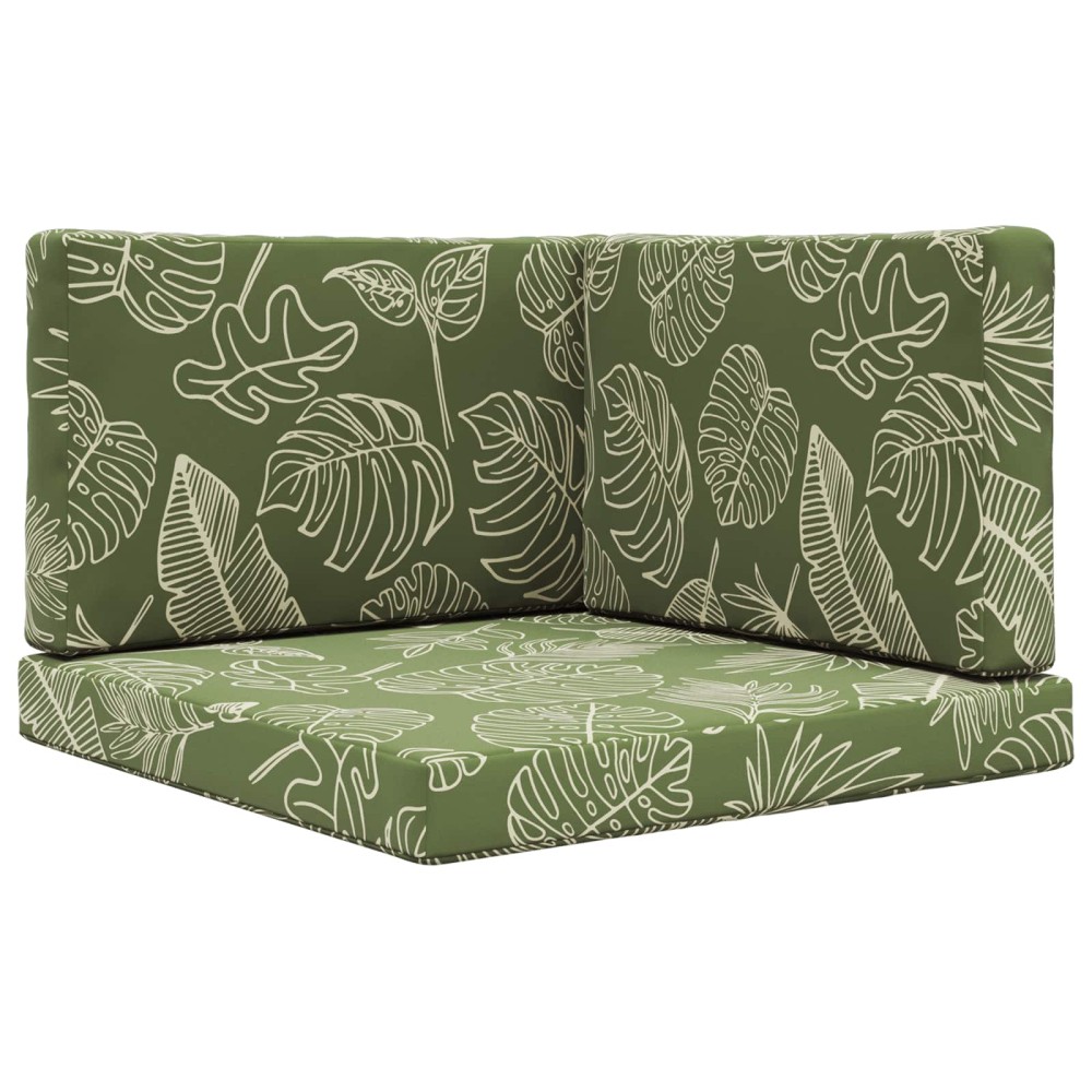 vidaXL Μαξιλάρι Καναπέ Εξωτερικού Χώρου 3 pcs Σχέδιο Φύλλου