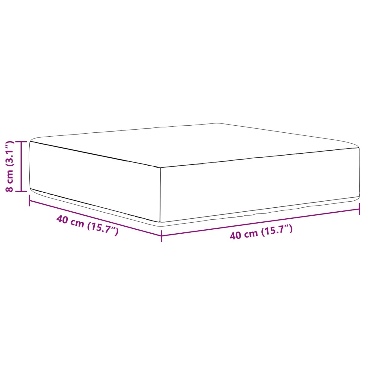 vidaXL Μαξιλάρι Καθίσματος Εξωτερικού Χώρου Taupe 40 x 40 x 8 εκ.
