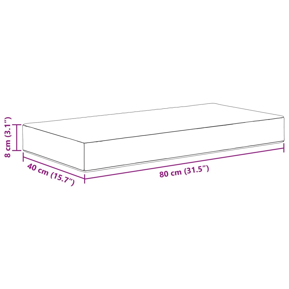vidaXL Μαξιλάρια Καθίσματος Ροζ 80 x 40 x 8 cm 100% Πολυεστέρας
