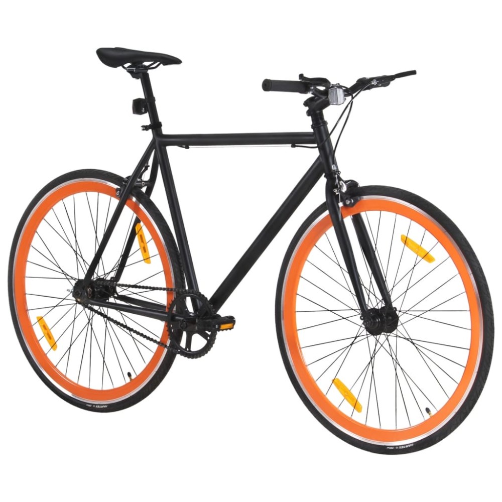 vidaXL Ποδήλατο Μονής Ταχύτητας Μαύρο και Πορτοκαλί 700c 55 εκ.