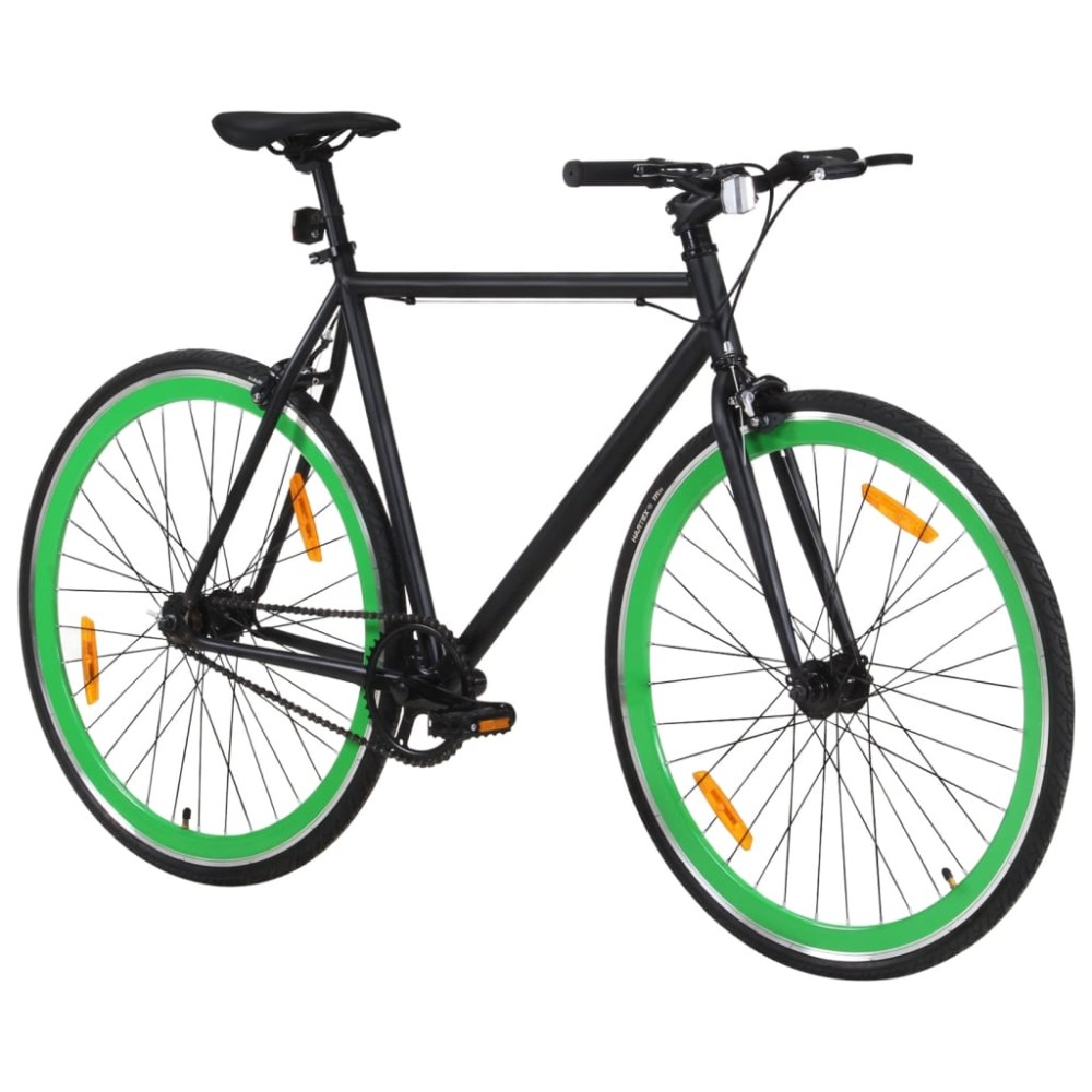 vidaXL Ποδήλατο Μονής Ταχύτητας Μαύρο και Πράσινο 700c 59 εκ.