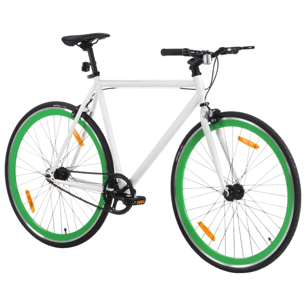 vidaXL Ποδήλατο Μονής Ταχύτητας Λευκό και Πράσινο 700c 55 εκ.
