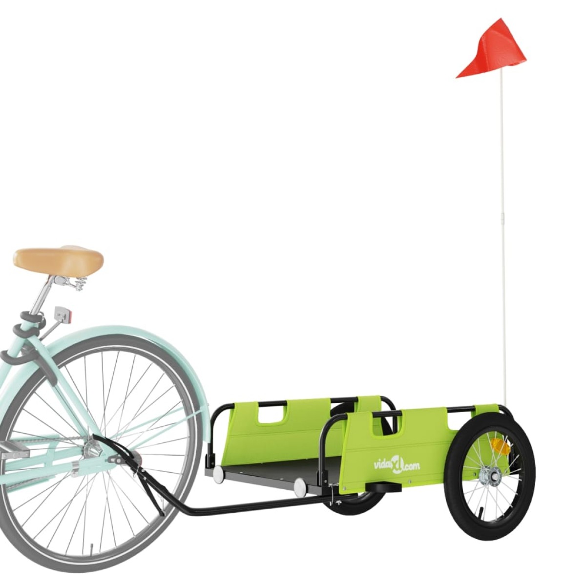 vidaXL Τρέιλερ Ποδηλάτου Πράσινο Ύφασμα Oxford/Σίδηρο