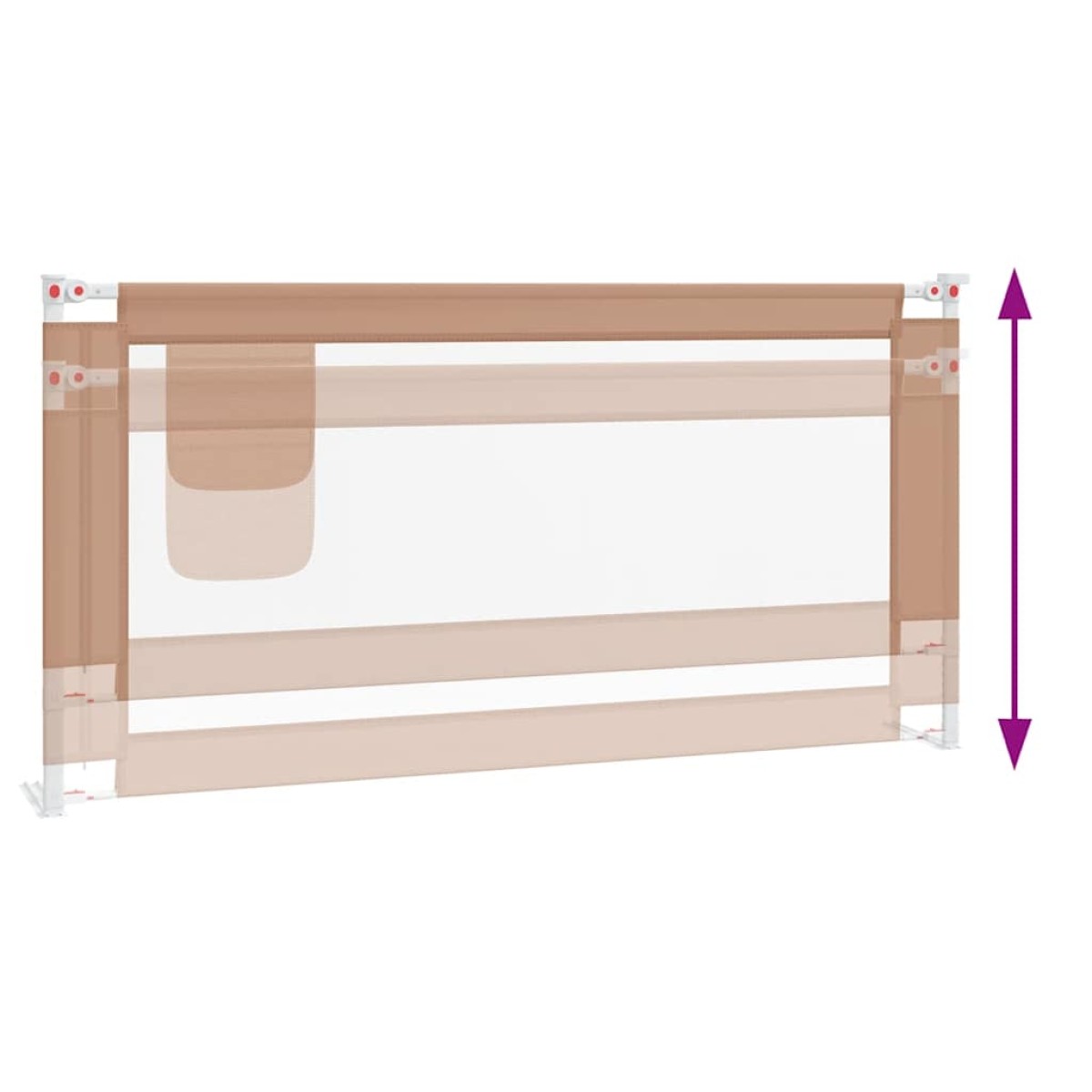 vidaXL Μπάρα Κρεβατιού Προστατευτική Taupe 180 x 25 εκ. Υφασμάτινη