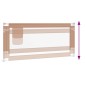 vidaXL Μπάρα Κρεβατιού Προστατευτική Taupe 200 x 25 εκ. Υφασμάτινη