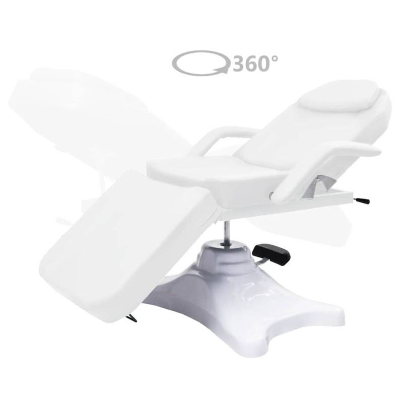 vidaXL Κρεβάτι - Πολυθρόνα Αισθητικής Λευκό 180 x 62 x (86,5-118) εκ.