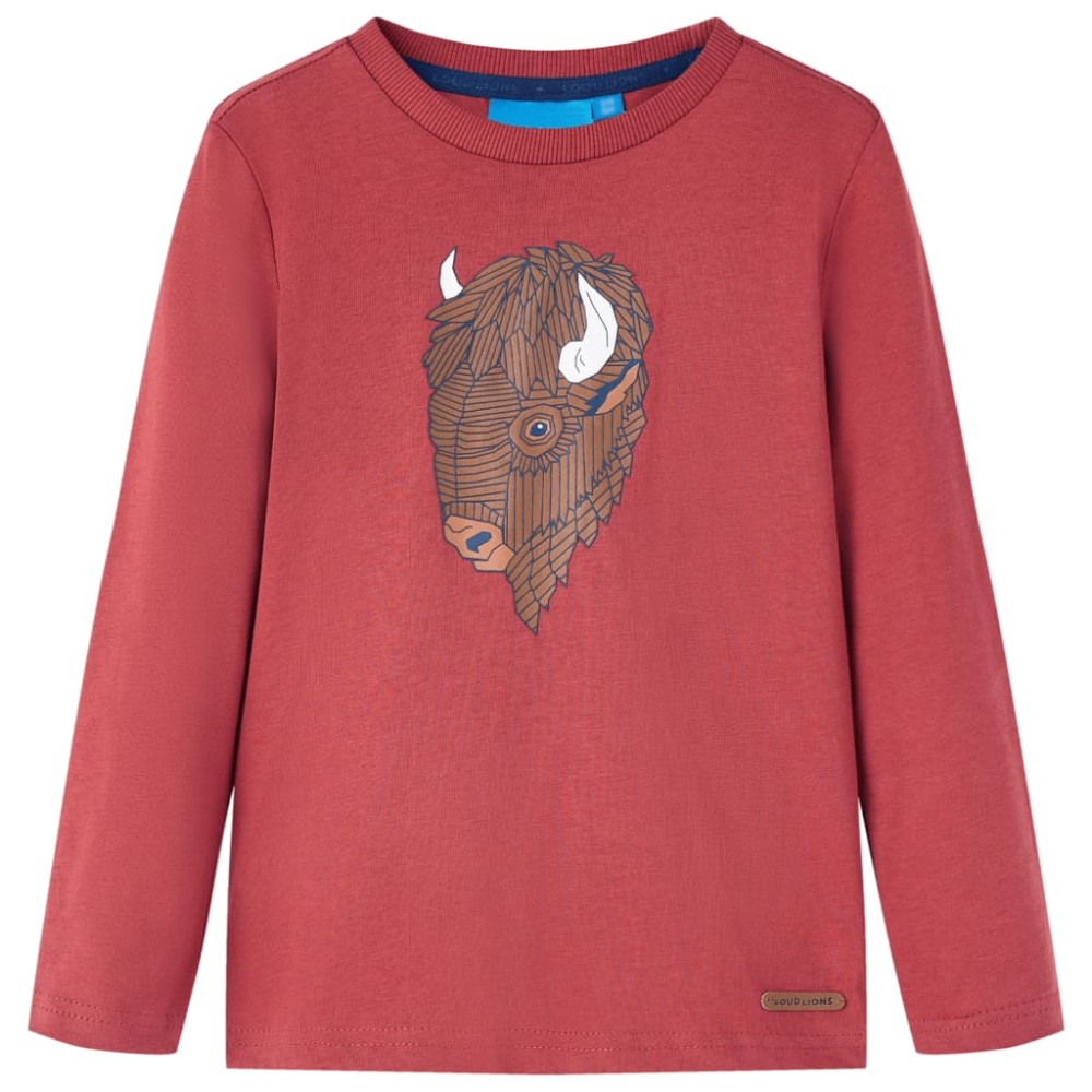 Μπλουζάκι Παιδικό Μακρυμάνικο Χρώμα Burnt Red 116