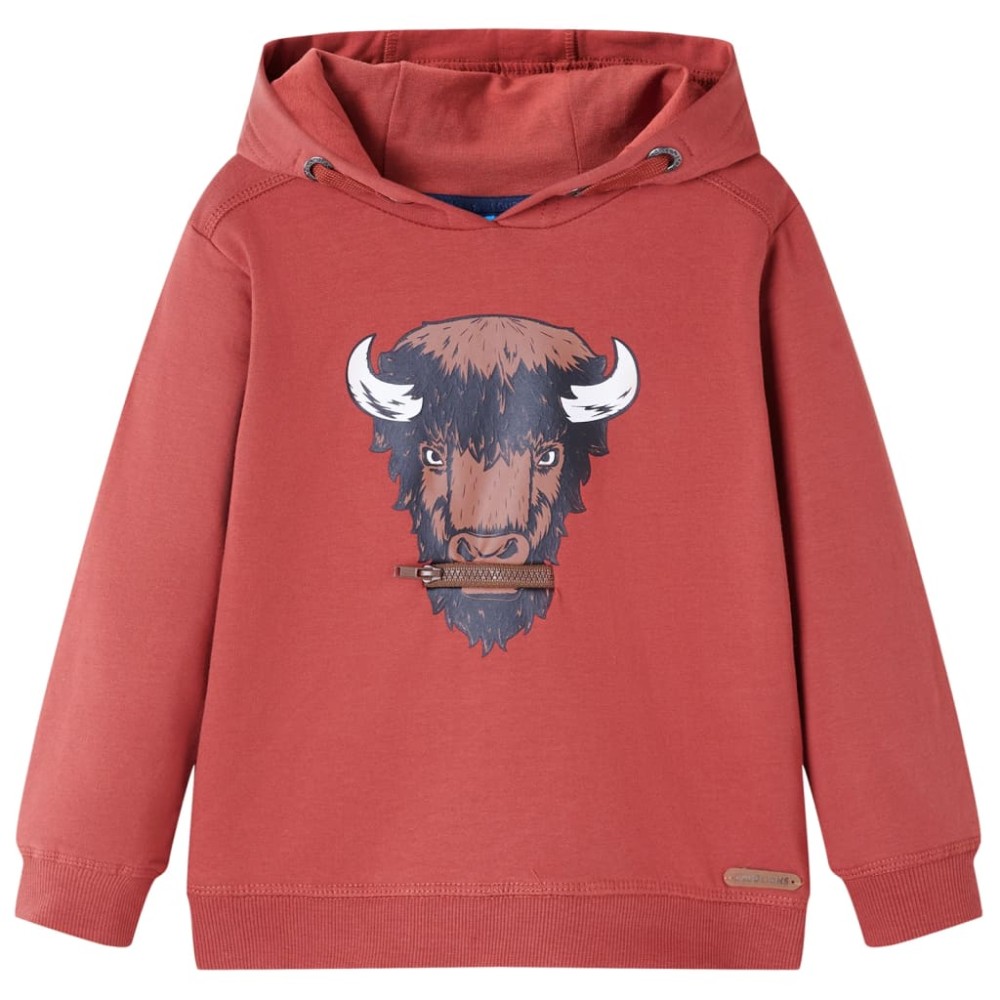 Φούτερ Παιδικό με Κουκούλα Burnt Red 104