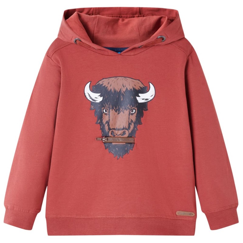 Φούτερ Παιδικό με Κουκούλα Burnt Red 104