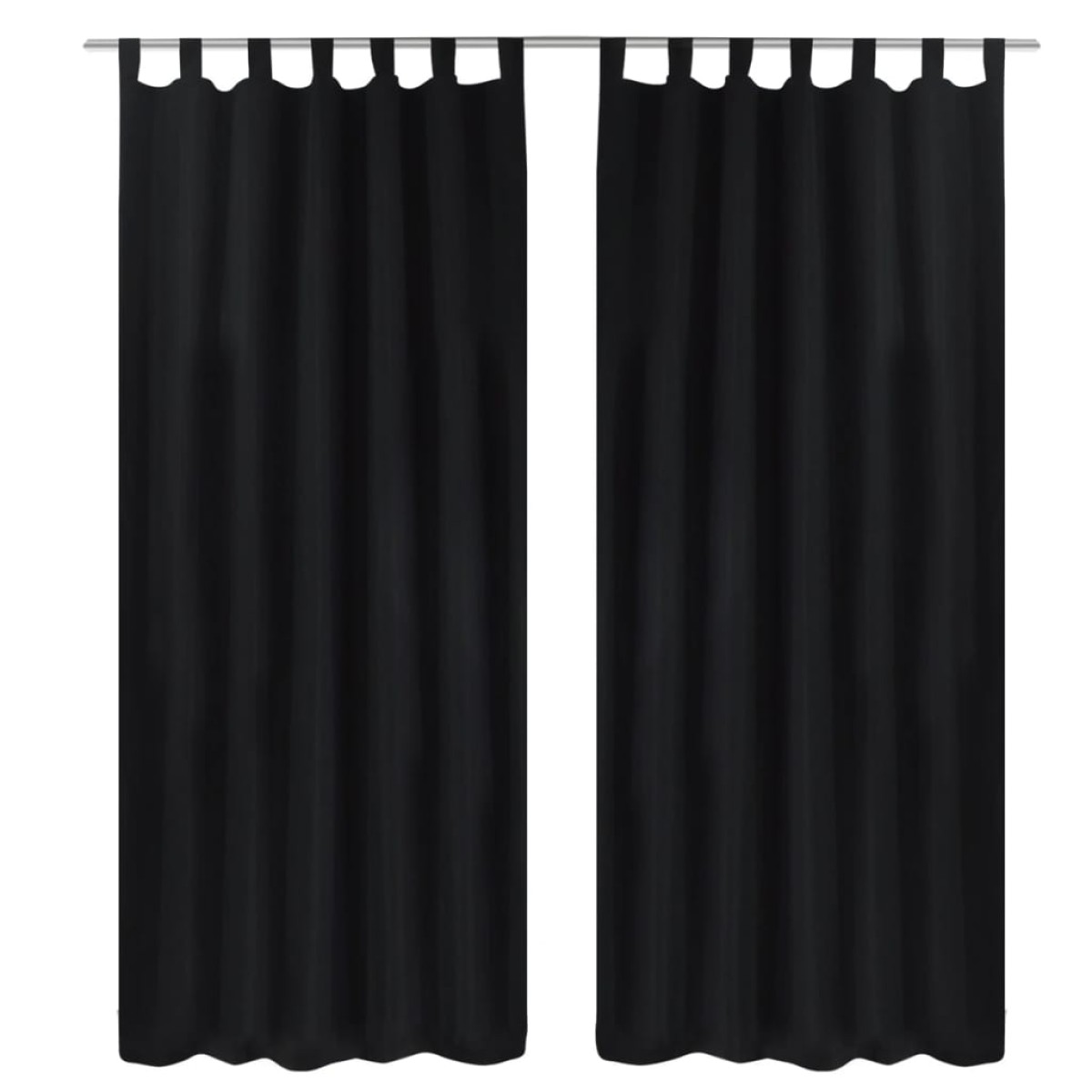 Κουρτίνες με Θηλιές 2 τεμ. Μαύρες 140 x 225 εκ. από Microsatin