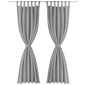 vidaXL Κουρτίνες με Θηλιές 2 τεμ. Γκρι 140 x 225 εκ. από Microsatin