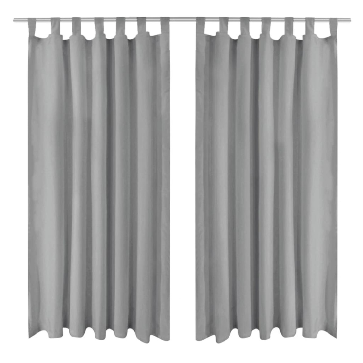 vidaXL Κουρτίνες με Θηλιές 2 τεμ. Γκρι 140 x 225 εκ. από Microsatin