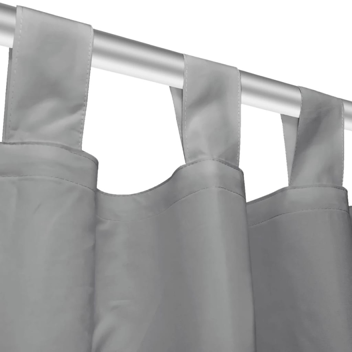 vidaXL Κουρτίνες με Θηλιές 2 τεμ. Γκρι 140 x 225 εκ. από Microsatin
