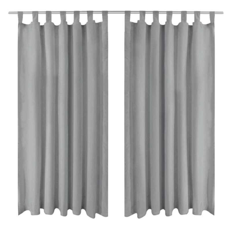 vidaXL Κουρτίνες με Θηλιές 2 τεμ. Γκρι 140 x 225 εκ. από Microsatin