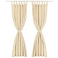 vidaXL Κουρτίνες με Θηλιές 2 τεμ. Μπεζ 140 x 225 εκ. από Microsatin