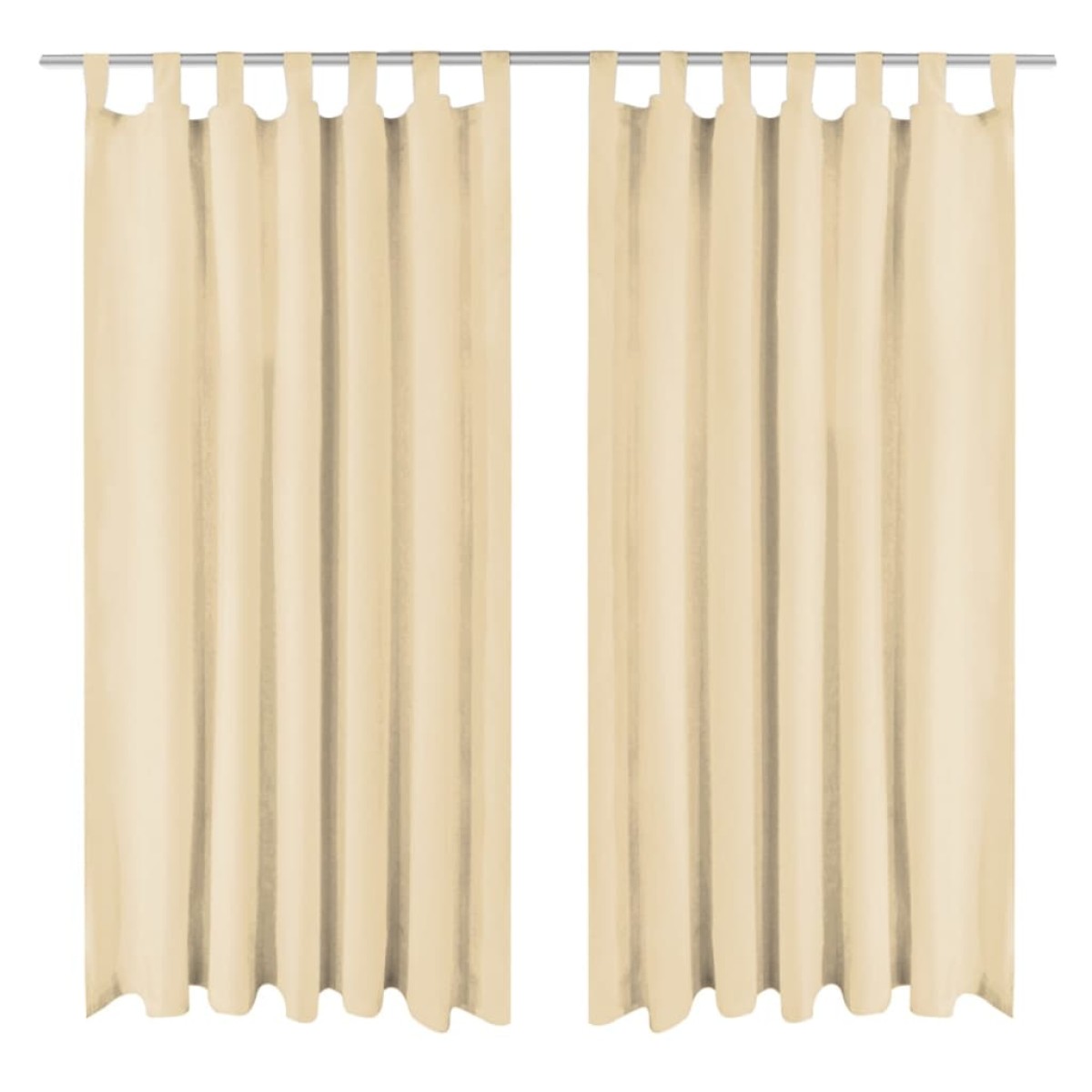 vidaXL Κουρτίνες με Θηλιές 2 τεμ. Μπεζ 140 x 225 εκ. από Microsatin