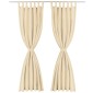 vidaXL Κουρτίνες με Θηλιές 2 τεμ. Μπεζ 140 x 245 εκ. από Microsatin