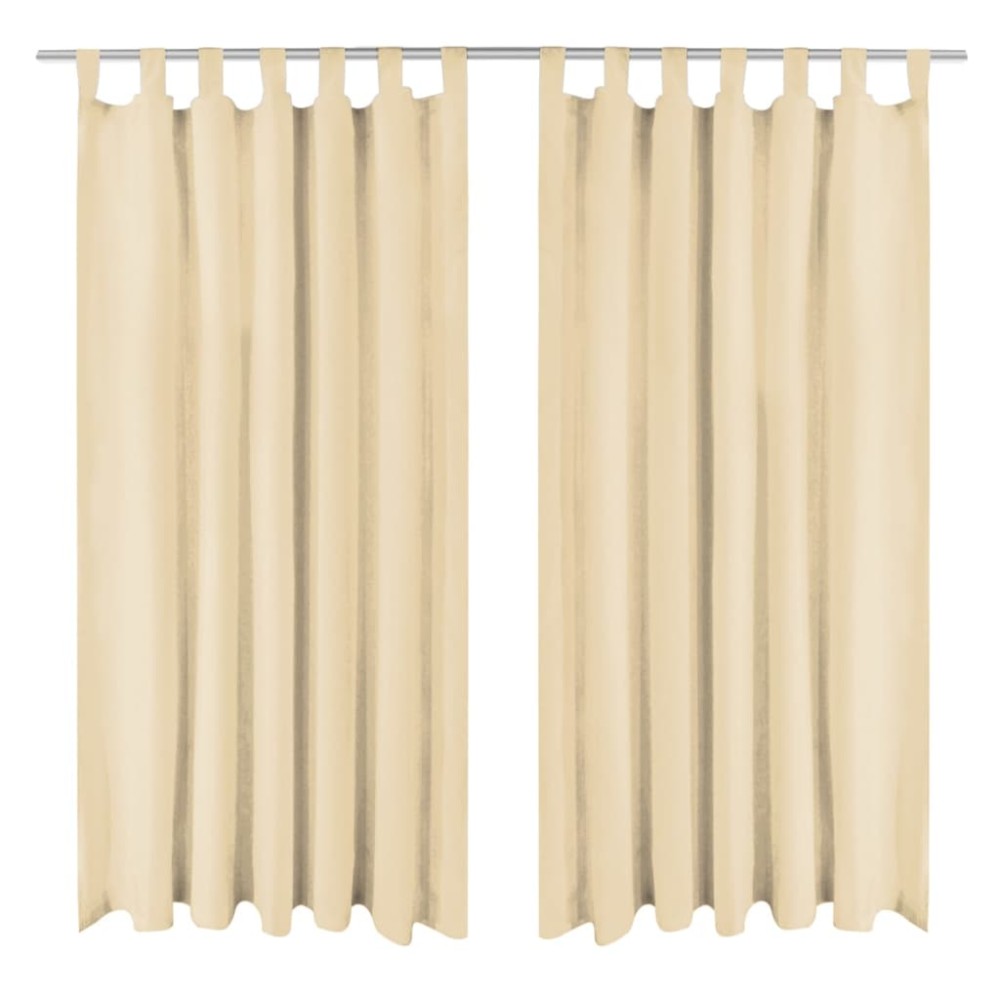 vidaXL Κουρτίνες με Θηλιές 2 τεμ. Μπεζ 140 x 245 εκ. από Microsatin