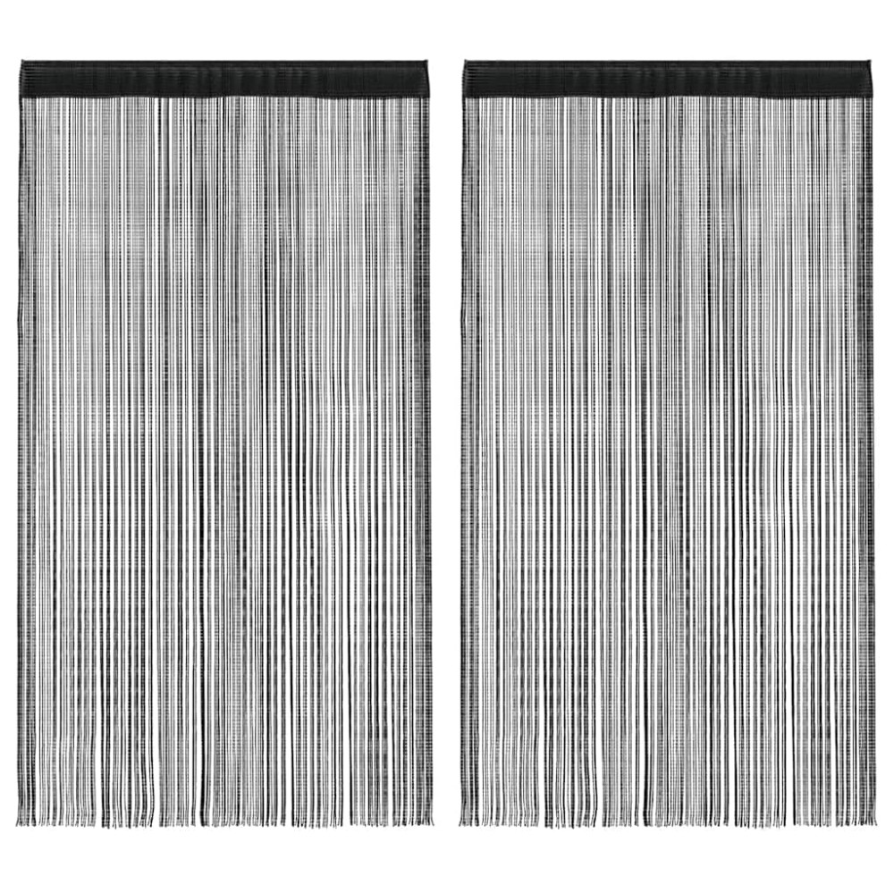 vidaXL Κουρτίνες με Κρόσσια 2 τεμ. Μαύρες 140 x 250 εκ.