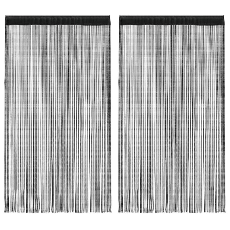 vidaXL Κουρτίνες με Κρόσσια 2 τεμ. Μαύρες 140 x 250 εκ.