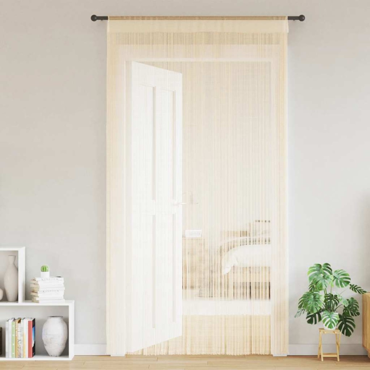 vidaXL Κουρτίνες με Κρόσσια 2 τεμ. Κρεμ 100 x 250 εκ.