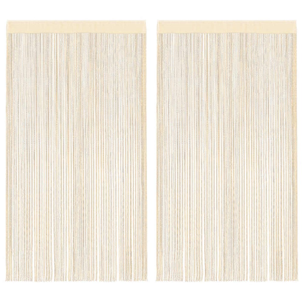 vidaXL Κουρτίνες με Κρόσσια 2 τεμ. Κρεμ 140 x 250 εκ.