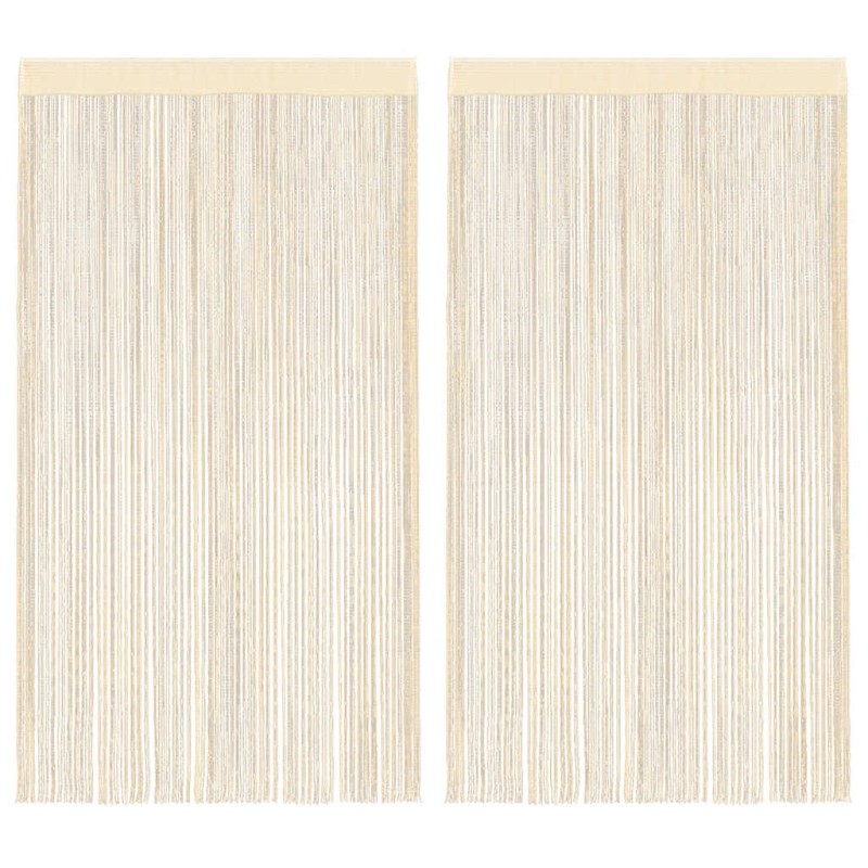 vidaXL Κουρτίνες με Κρόσσια 2 τεμ. Κρεμ 140 x 250 εκ.